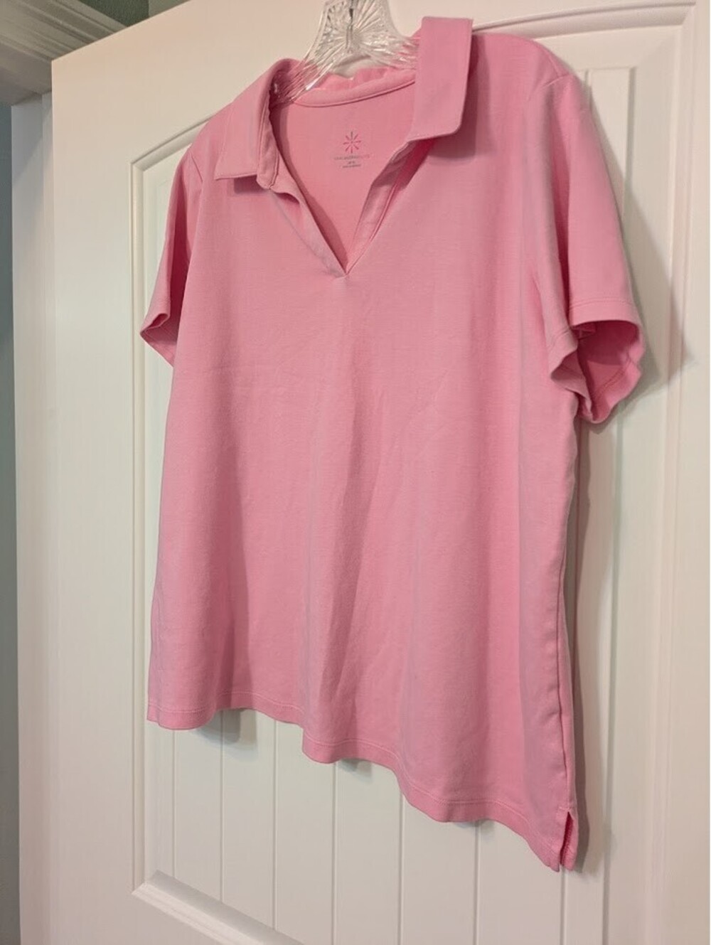 💗 Isaac Mizrahi Live XL Collared Tee — Pink - Picture 2 of 6